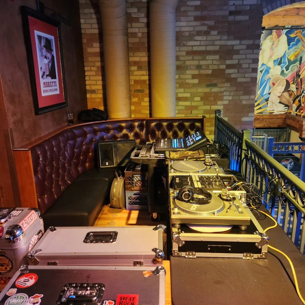 NYE 2023 setup for DJ Cheddar Bob at Beer Exchange